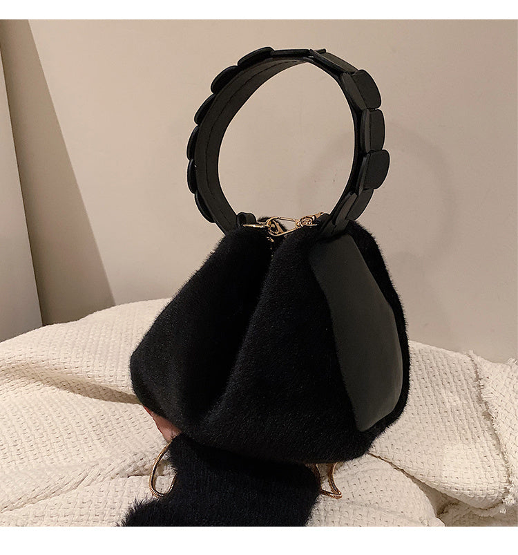 Small Furry Crossbody Hand Bag
