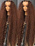 Chocolate Brown Hd Lace Frontal Curly Wigs