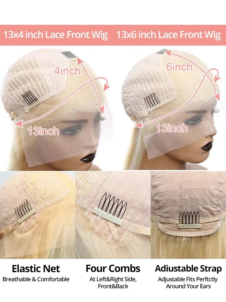 Honey Blonde Body Wave Curly Wigs